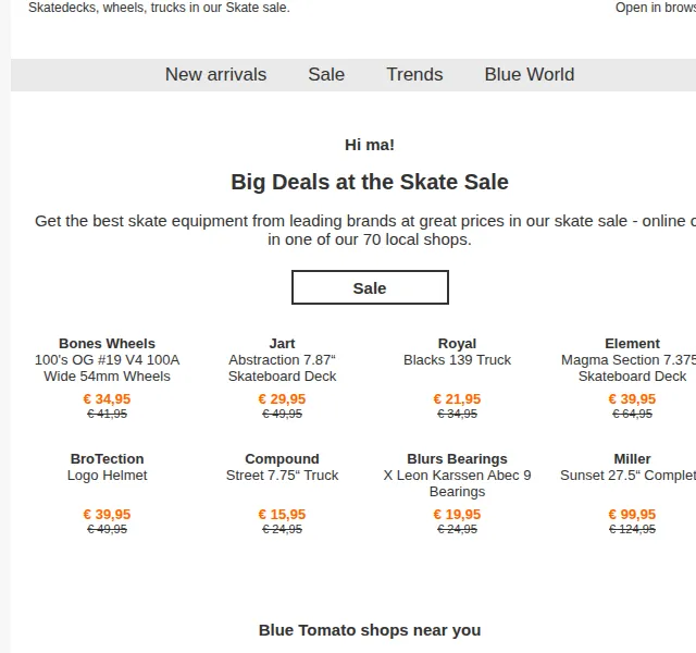 BLUE TOMATO: Skate Sale slevy až 40 % – červen 2026 | Nuslet.cz