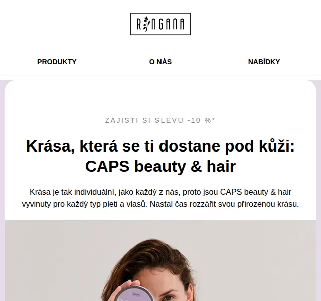 RINGANA: -10 % na CAPS beauty & hair – červen 2026 | Nuslet.cz
