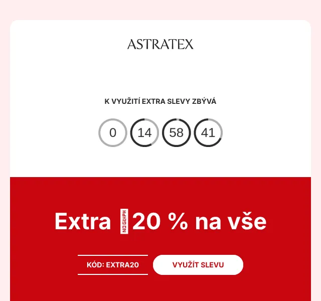 Astratex: 20% sleva na nákup + plavky až -70%