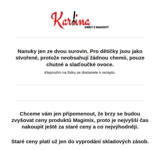 Karlina CZ: Slevy na Magimix před zdražením – červen 2026 | Nuslet.cz