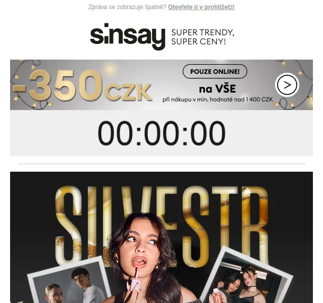Sinsay: -350 Kč na VŠE – duben 2026 | Nuslet.cz