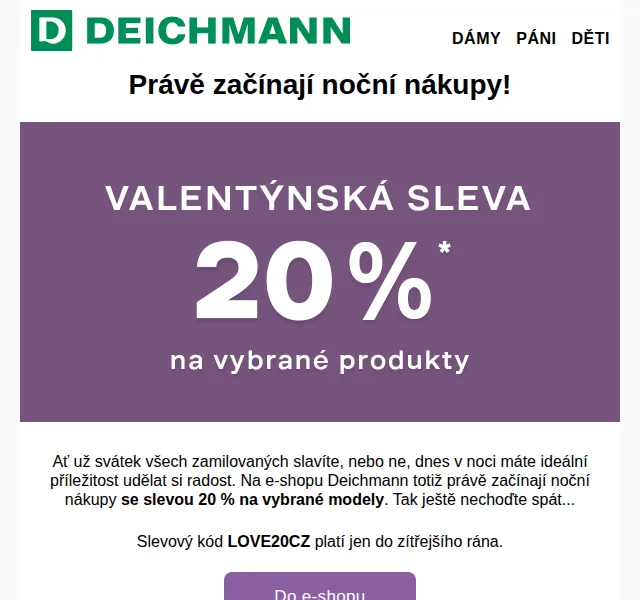 DEICHMANN: noční sleva 20 % na vybrané modely – červenec 2026 | Nuslet.cz
