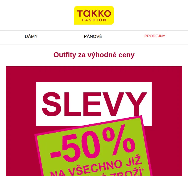 Takko Fashion: extra sleva 50 % na již zlevněné zboží – červen 2026 | Nuslet.cz