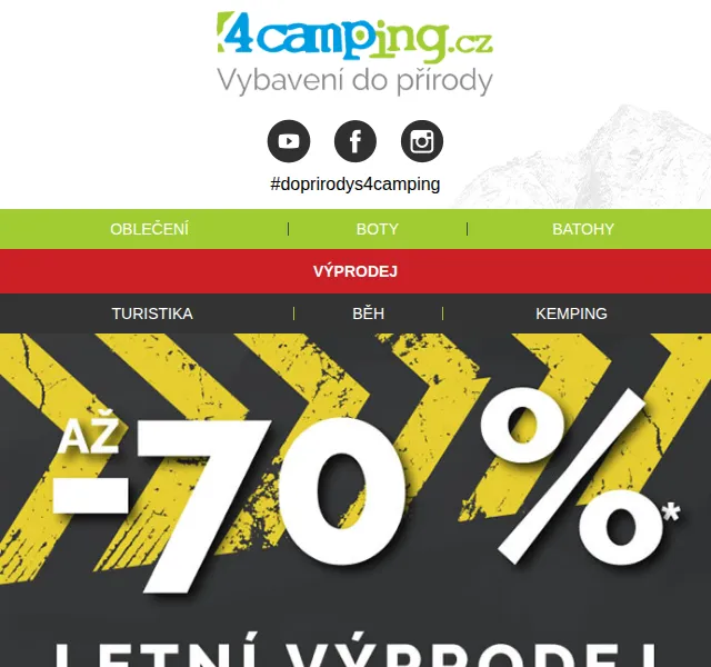 4camping.cz: slevy až -70 % – červen 2026 | Nuslet.cz
