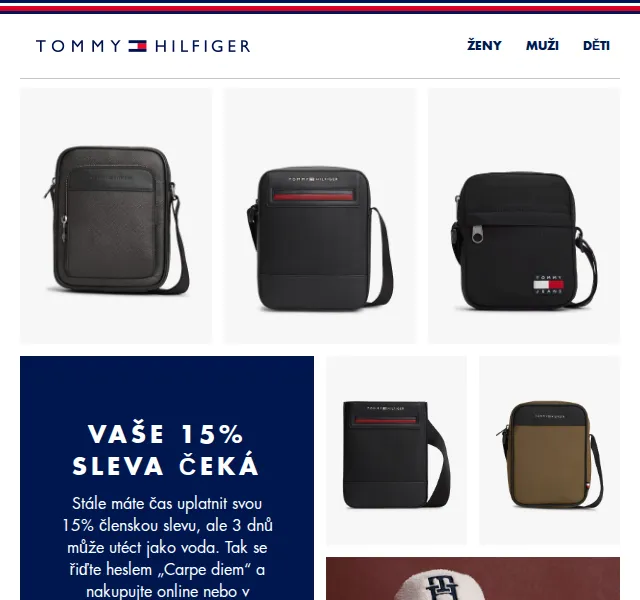 Tommy Hilfiger: 15% sleva pro členy – červen 2026 | Nuslet.cz
