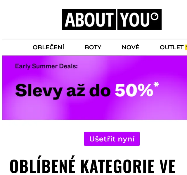 ABOUT YOU: Sleva až 50 % – Early Summer DEALS | Červen 2026