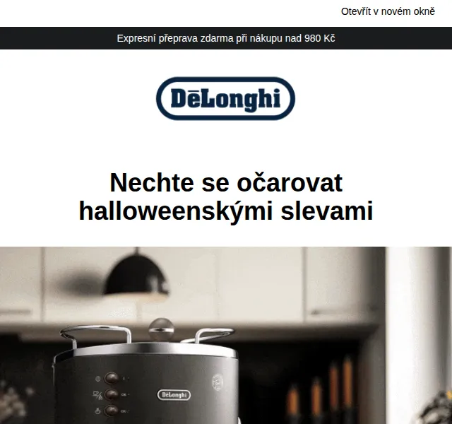 De'Longhi: Halloween sleva 15 % – červenec 2026 | Nuslet.cz