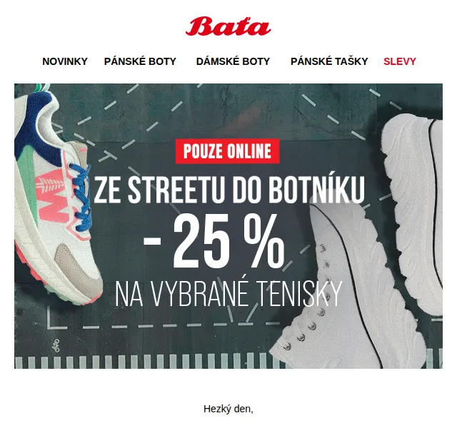 Baťa: Tenisky se slevou 25 % – červen 2026 | Nuslet.cz