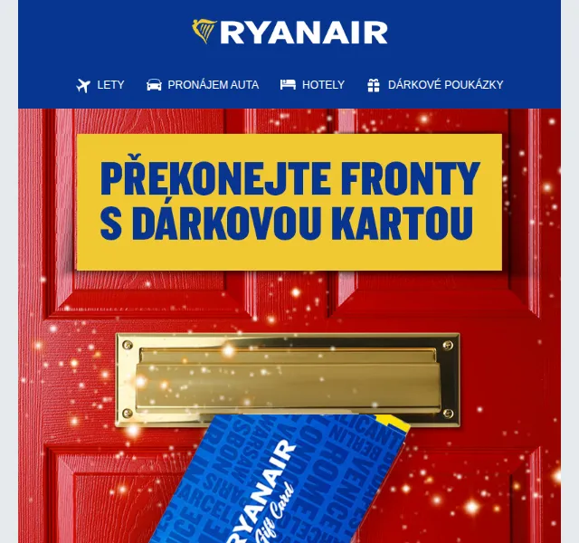Ryanair: Dárková karta od 750 Kč – červen 2026 | Nuslet.cz