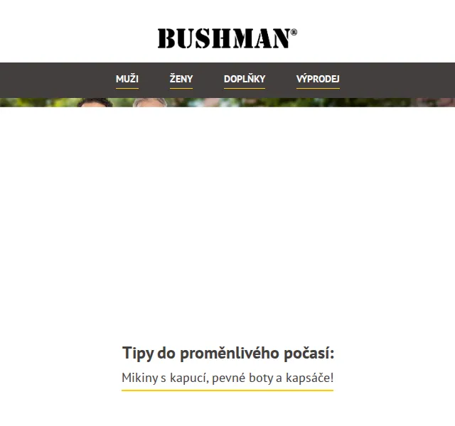 BUSHMAN: Mikiny a kapsáče až -40% – červen 2026 | Nuslet.cz
