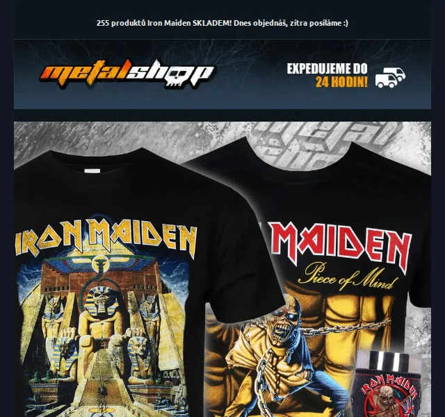 METALSHOP: 255 produktů Iron Maiden skladem od 499 Kč – červen 2026 | Nuslet.cz