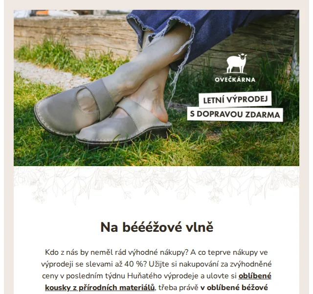 Ovečkárna: Letní výprodej se slevami až 40 % – červen 2026 | Nuslet.cz