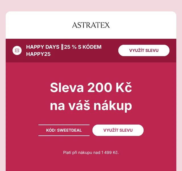 Astratex: Miss Mary 200 Kč + 25 % – září 2026