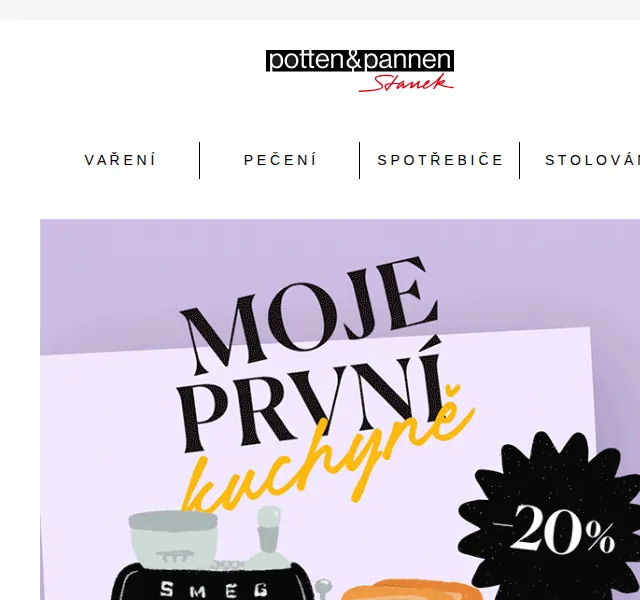 Potten & Pannen: Sleva 20 % na Moje první kuchyně – červen 2026 | Nuslet.cz
