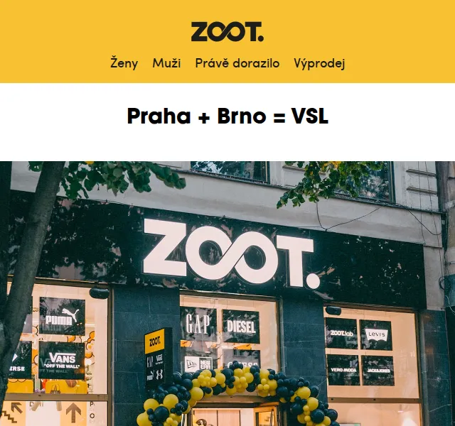 ZOOT: Otevření prodejen v Praze a Brně – červen 2026 | Nuslet.cz