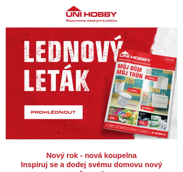 UNI HOBBY: Koupelna se slevou až 24 % – červenec 2026 | Nuslet.cz