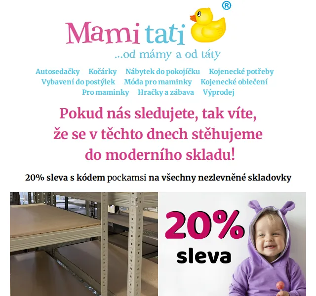 Mamitati.cz: výprodej se slevami 20–70 % – červen 2026 | Nuslet.cz