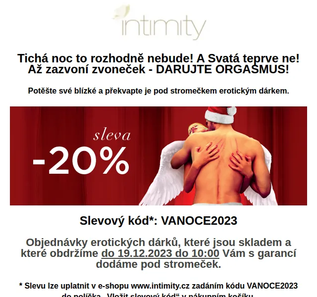 Intimity.cz: Vánoční sleva 20 % na erotické dárky – prosinec 2023 | Nuslet.cz