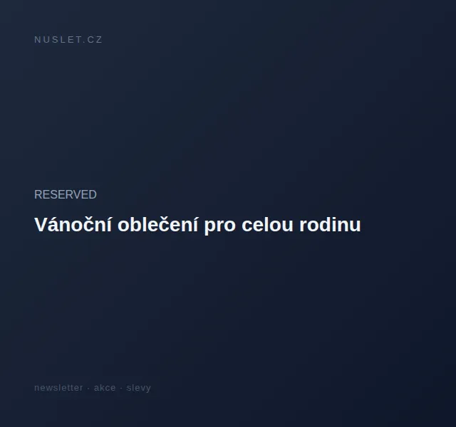 RESERVED: Doprava zdarma na vše – červen 2026 | Nuslet.cz