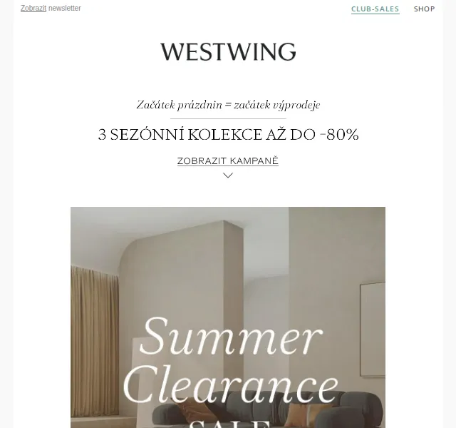 Westwing: Letní výprodej až -80 % na nábytek a zahradu – červen 2026 | Nuslet.cz