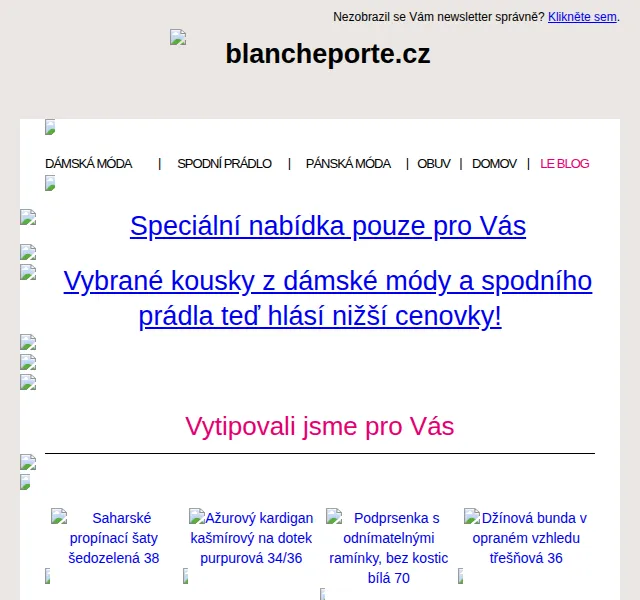 Blancheporte: -50 % na dámskou módu – červen 2026 | Nuslet.cz