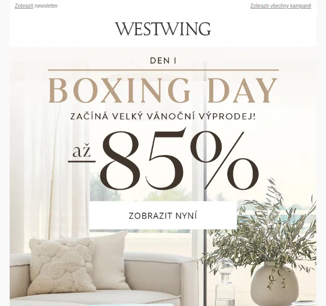 Westwing: Boxing Day výprodej – červen 2026 | Nuslet.cz