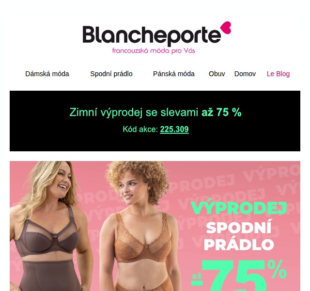 Blancheporte: Spodní prádlo až -75 % – duben 2026 | Nuslet.cz