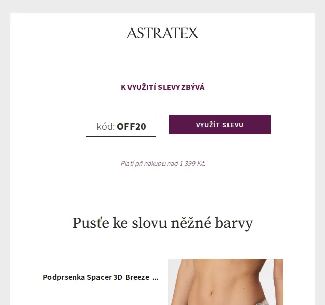 Astratex: Extra −20 % na celý nákup – červenec 2026 | Nuslet.cz