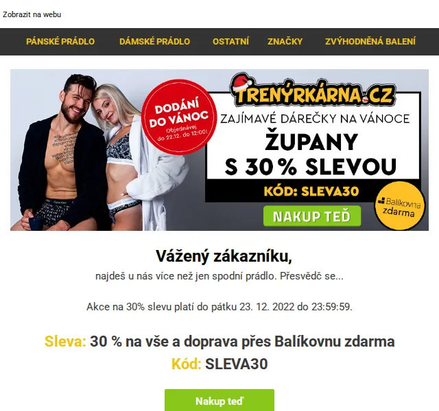 Trenýrkárna: 30% sleva na župany Styx – červen 2026 | Nuslet.cz