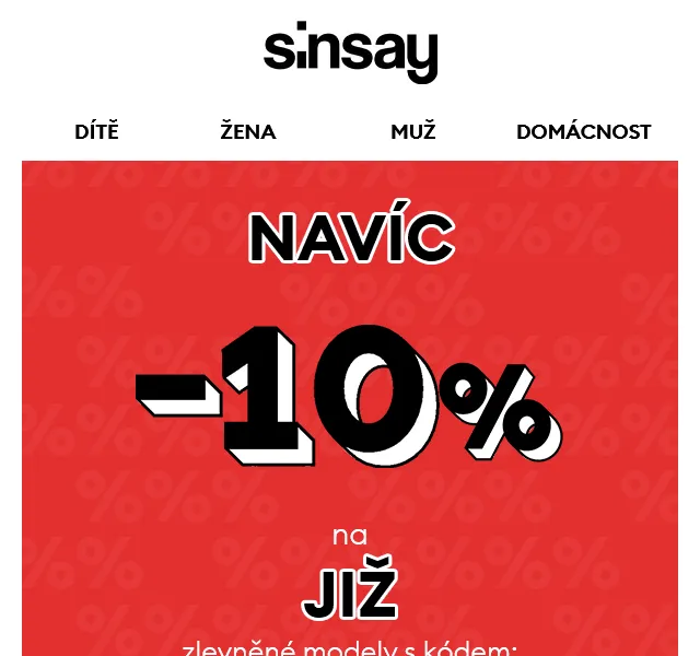 Sinsay: Navíc -10 % v sezónním výprodeji – červen 2026 | Nuslet.cz