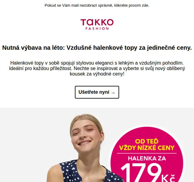 Takko Fashion: Vzdušné halenkové topy od 179 Kč – červen 2026 | Nuslet.cz