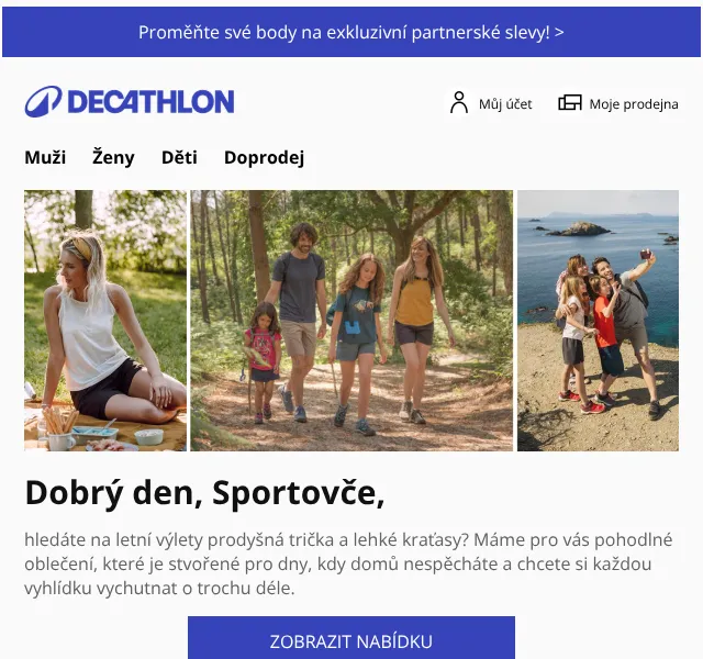 Decathlon: Letní trička a kraťasy až -40 % – červenec 2026