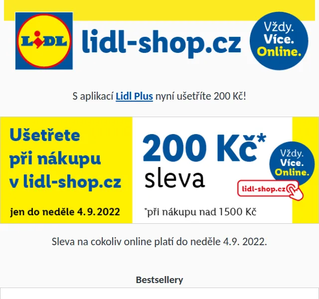 Lidl: Sleva 200 Kč s aplikací Lidl Plus – červen 2026 | Nuslet.cz