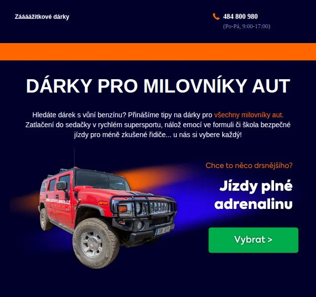 Adrop: Zážitkové dárky s vůní benzínu – červen 2026 | Nuslet.cz