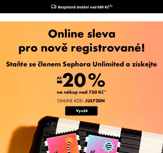 Sephora: sleva až 20 % + dárek – červenec 2026