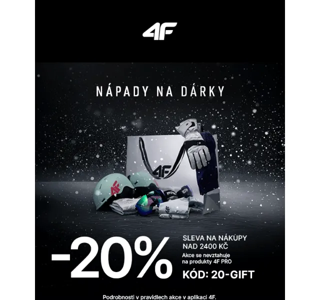 4Fstore: -20 % na dárky – prosinec 2025 | Nuslet.cz