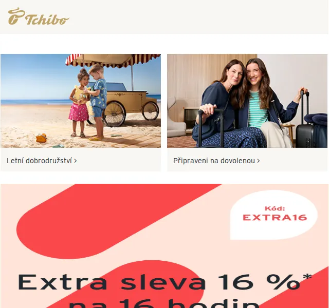 Tchibo: Extra 16 % sleva na zlevněné produkty – duben 2026