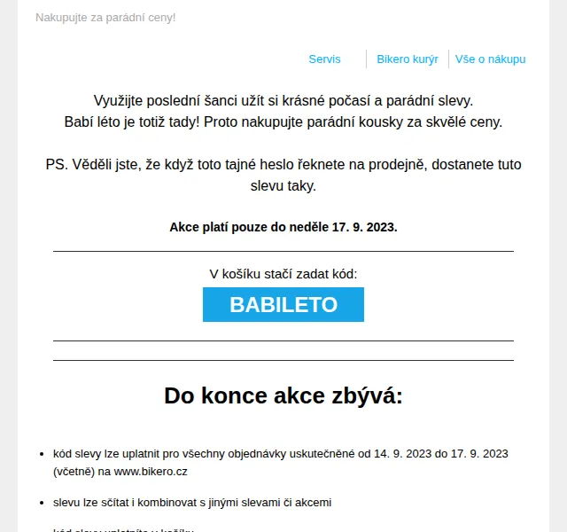 czbikero: sleva 10 % na vše – září 2023 | Nuslet.cz