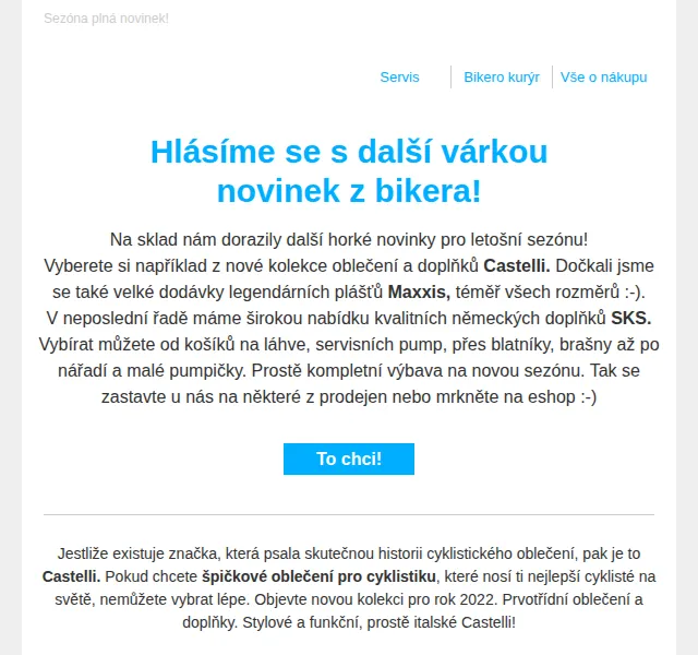 czbikero: Nová kolekce Castelli, Maxxis a SKS – červen 2026 | Nuslet.cz
