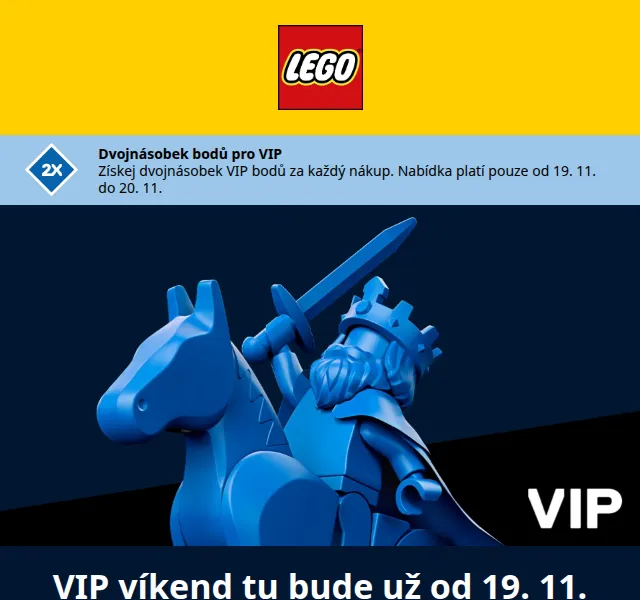 LEGO: VIP víkend s dvojnásobkem bodů – listopad 2026 | Nuslet.cz