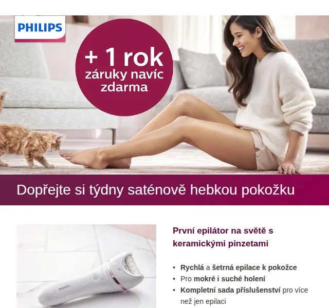 Philips: Epilátor Series 8000 – saténově hladká pokožka – červenec 2026 | Nuslet.cz
