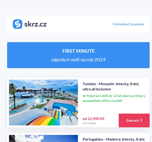 Vánoce na Skrz: First minute moře 2024 od 5 662 Kč – červen 2026 | Nuslet.cz