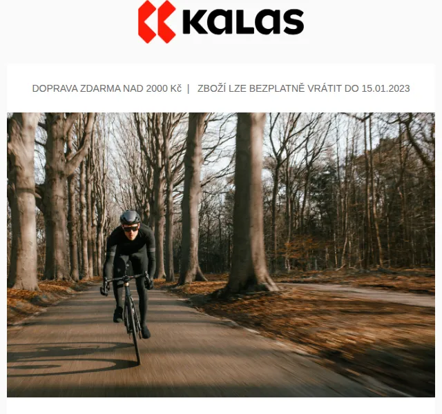 KALAS Sportswear: sleva 15-50 % na cyklistické oblečení – červen 2026 | Nuslet.cz