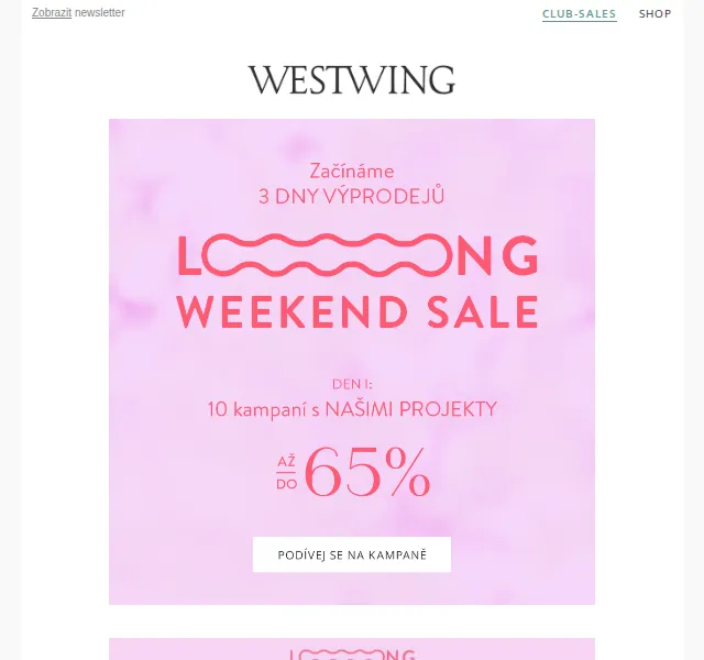 Westwing: Looong Weekend Sale až -65 % – červen 2026 | Nuslet.cz