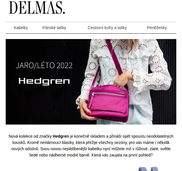 Delmas: Nová kolekce Hedgren jaro/léto 2022 – červen 2026 | Nuslet.cz