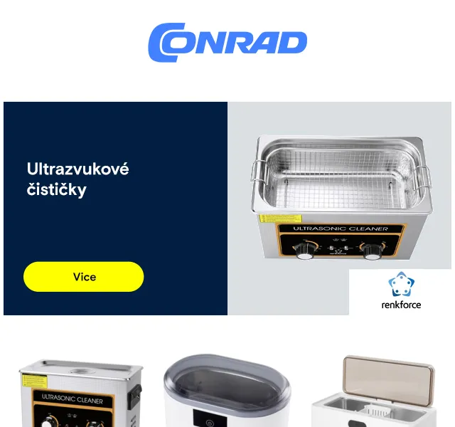 Conrad Electronic: Slevy na ultrazvukové čističe Renkforce – červen 2026 | Nuslet.cz