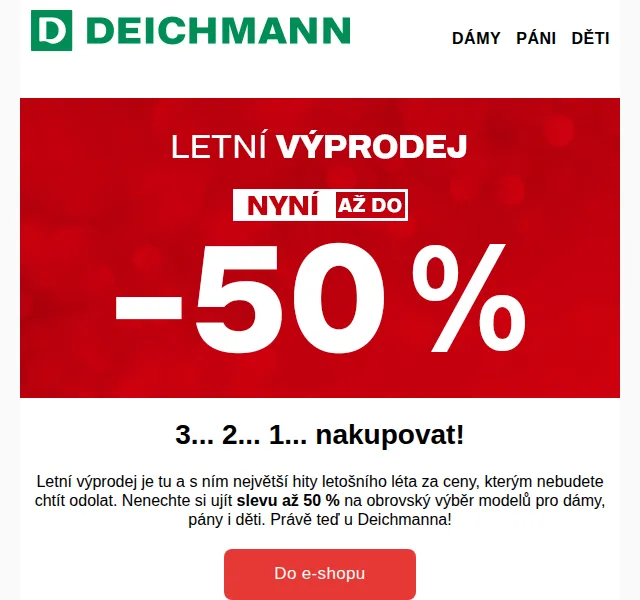 DEICHMANN: Letní výprodej se slevou až 50 % – červenec 2026 | Nuslet.cz