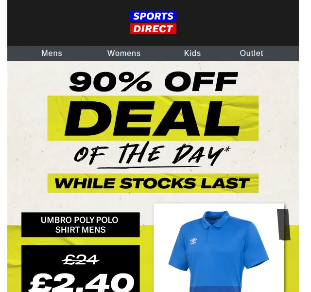 Sportsdirect.com: Umbro Polo 90% sleva 2,40 £ – červen 2026 | Nuslet.cz