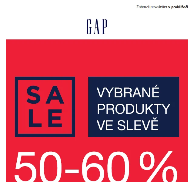 GAPstore: letní výprodej 50–60% + extra sleva LOGO – červen 2026 | Nuslet.cz
