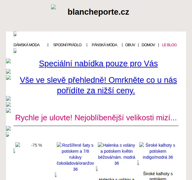 Blancheporte: -60 až -75 % na vše – červen 2026 | Nuslet.cz